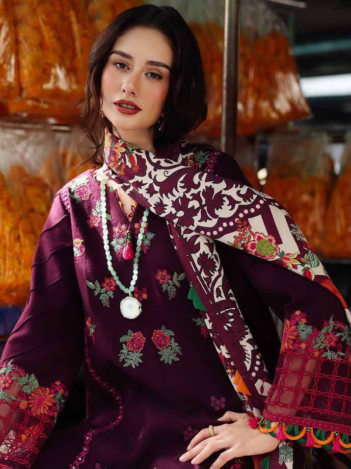 Winter COLLECTION 2026 Fabric Dhanak charizma 3PC Embroidery collection