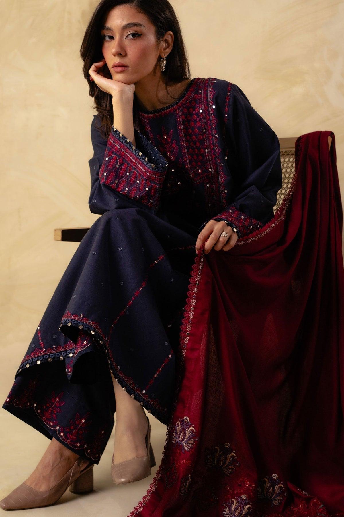 Winter COLLECTION 2026 Fabric Dhanak  3PC Embroidery collection S33