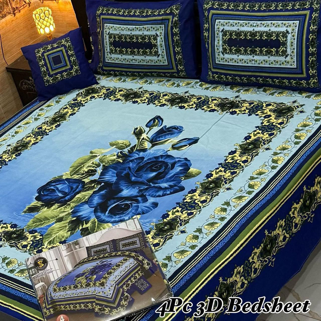 4Pc 3D Panel Bedsheet🔥 New variety stock
