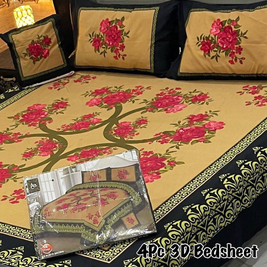 4Pc 3D Panel Bedsheet🔥 New variety stock